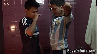 Cycling boyfriends obtain dirty with a shower